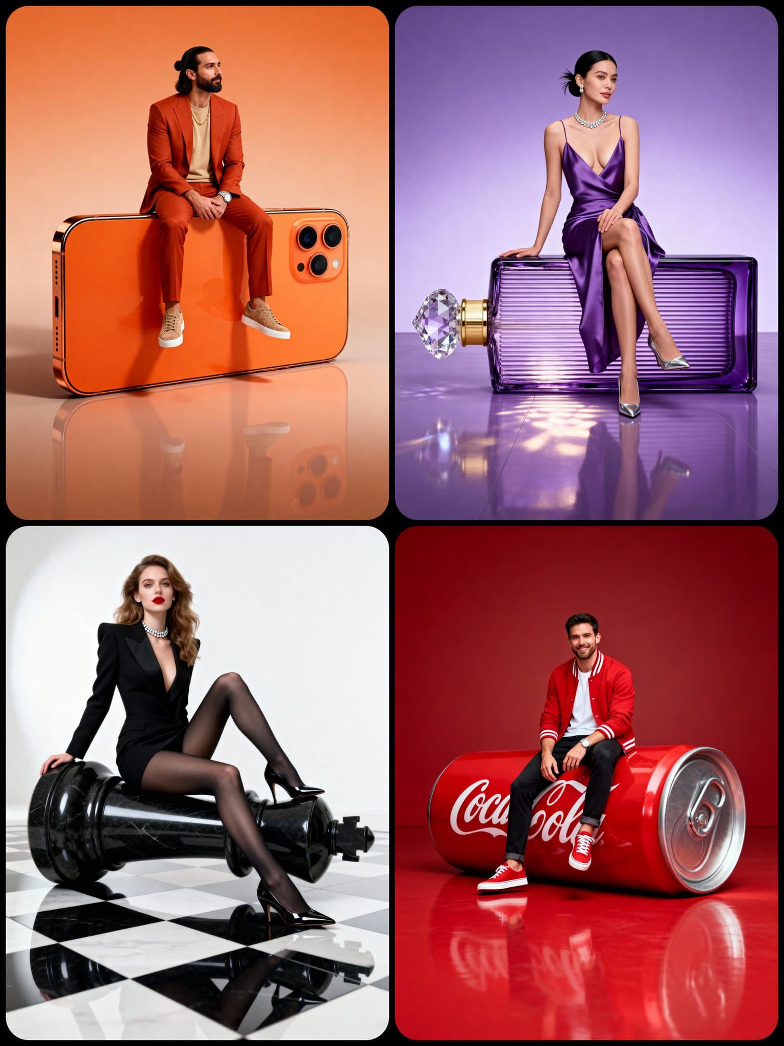 Studio photoshoot of oversized props