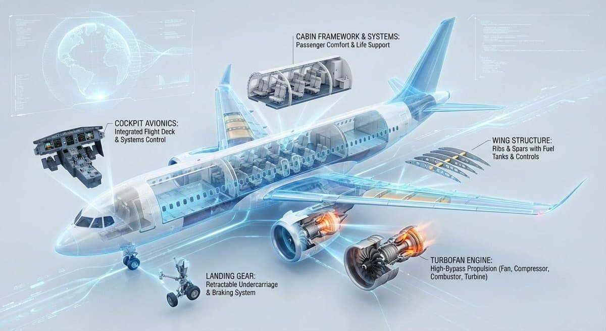 Aircraft 3D Cross-Section Infographic