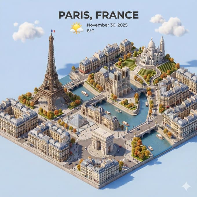 城市俯视等距3D卡通微缩场景